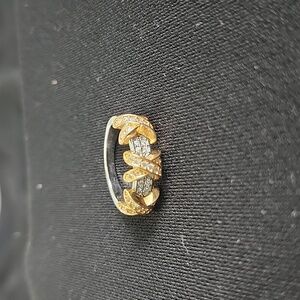 Silver Size 7 Ring with Gold X'S